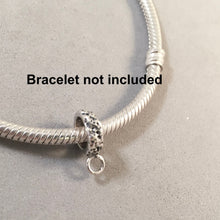 Load image into Gallery viewer, Textured CONVERTER BEAD For Charm Bracelet .925 Sterling Silver Works for Pandora, European and many Bangle style bracelets fd13