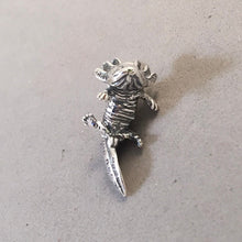 Load image into Gallery viewer, AXOLOTL .925 Sterling Silver 3-D Charm Pendant Salamander Lake Xochimilco Mexico NT46