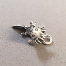 Load image into Gallery viewer, AXOLOTL .925 Sterling Silver 3-D Charm Pendant Salamander Lake Xochimilco Mexico NT46