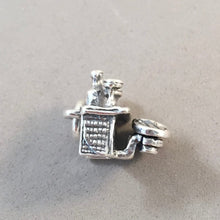 Load image into Gallery viewer, BAR .925 Sterling Silver 3-D Charm Pendant Saloon Tavern Drinks Bottles Counter Stools kt41