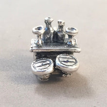 Load image into Gallery viewer, BAR .925 Sterling Silver 3-D Charm Pendant Saloon Tavern Drinks Bottles Counter Stools kt41