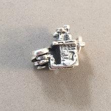 Load image into Gallery viewer, BAR .925 Sterling Silver 3-D Charm Pendant Saloon Tavern Drinks Bottles Counter Stools kt41