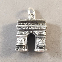 Load image into Gallery viewer, ARC DE TRIOMPHE Detailed Large .925 Sterling Silver 3-D Charm Pendant Triumph Paris France Monument Champs-Elysess Travel Souvenir TF37