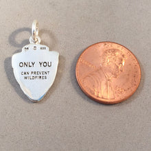 Load image into Gallery viewer, SMOKEY BEAR .925 Sterling Silver Charm Pendant Only You Can Prevent Forest Fires National Park NA06