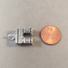 Load image into Gallery viewer, ARC DE TRIOMPHE Detailed Large .925 Sterling Silver 3-D Charm Pendant Triumph Paris France Monument Champs-Elysess Travel Souvenir TF37