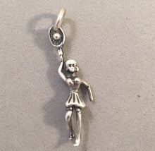 Load image into Gallery viewer, Sale! TENNIS PLAYER Light .925 Sterling Silver Charm Pendant Racket Girl Sports SL30B