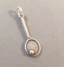 Load image into Gallery viewer, Sale! TENNIS RACKET With Ball .925 Sterling Silver 3-D Charm Pendant Sports Player Figural SL30E