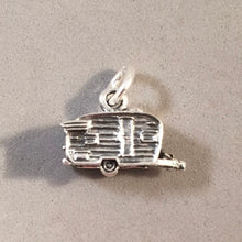 Load image into Gallery viewer, SHASTA TRAILER .925 Sterling Silver Charm Pendant .Vintage Style 40's 50's 60's RV Travel Camper Camping Caravan VH19