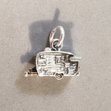 Load image into Gallery viewer, SHASTA TRAILER .925 Sterling Silver Charm Pendant .Vintage Style 40's 50's 60's RV Travel Camper Camping Caravan VH19