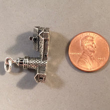Load image into Gallery viewer, BASS HARBOR HEAD Lighthouse Large .925 Sterling Silver Charm Pendant Souvenir Acadia National Park Maine PM35