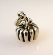 Load image into Gallery viewer, PUMPKIN .925 Sterling Silver 3-D Charm Pendant Halloween Food Kitchen kt25