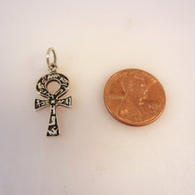 Load image into Gallery viewer, ANKH .925 Sterling Silver Medium Charm Pendant Egyptian Oxidized Detailed Onk Relgion FA01