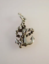 Load image into Gallery viewer, ANCHOR with ROPE .925 Sterling Silver 3-D Charm Pendant Beach Sailing Boating Ocean BV02