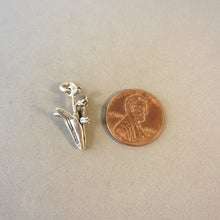 Load image into Gallery viewer, LILY of the VALLEY .925 Sterling Silver 3-D Charm Pendant Flower Garden ga45