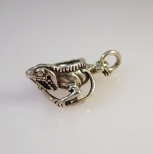 Load image into Gallery viewer, BEARDED DRAGON/ IGUANA .925 Sterling Silver 3-D Charm Pendant Lizard AZ01