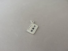 Load image into Gallery viewer, CASSETTE TAPE .925 Sterling Silver 3-D Charm Pendant Retro Recording Music Deck Player HB26