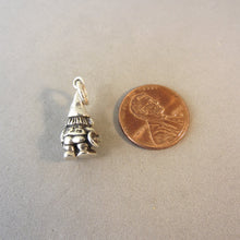 Load image into Gallery viewer, GARDEN GNOME .925 Sterling Silver Charm Pendant Garden Yard Lawn Travel Elf & Shovel roll ga47