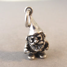 Load image into Gallery viewer, GARDEN GNOME .925 Sterling Silver Charm Pendant Garden Yard Lawn Travel Elf & Shovel roll ga47