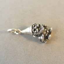 Load image into Gallery viewer, GARDEN GNOME .925 Sterling Silver Charm Pendant Garden Yard Lawn Travel Elf & Shovel roll ga47
