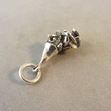 Load image into Gallery viewer, GARDEN GNOME .925 Sterling Silver Charm Pendant Garden Yard Lawn Travel Elf & Shovel roll ga47