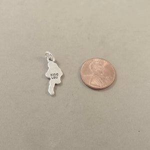 Sale! MYANMAR MAP .925 Sterling Silver Charm Pendant Country Burma Yangon Mandalay Bagan Asia Souvenir SL54J