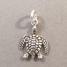 Load image into Gallery viewer, Sale! SEA TURTLE Detailed .925 Sterling Silver 3-D Charm Pendant Beach Ocean Nautical Swimming Sl77D