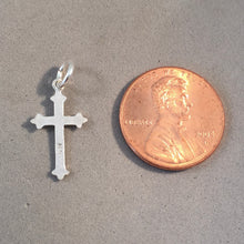 Load image into Gallery viewer, BUDDED CROSS Light .925 Sterling Silver Charm Pendant Faith Religion FA39