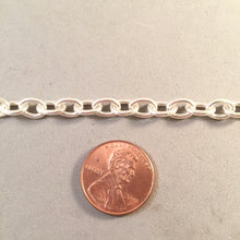 Load image into Gallery viewer, CHARM BRACELET Heavy Oval Lobster Clasp .925 Sterling Silver Starter 6 x 8 mm Thick Loop Link 7"- 9" CB08