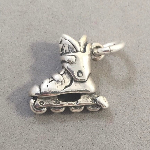 Sale! ROLLERBLADE Detailed .925 Sterling Silver 3-D Charm Pendant SL82H
