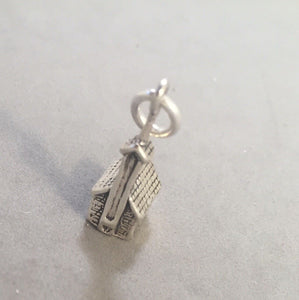 CHURCH .925 Sterling Silver 3-D Charm Pendant Faith Religion CE12