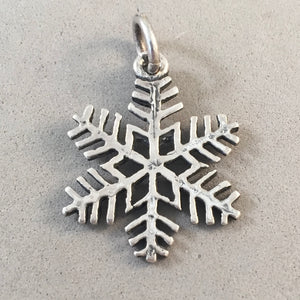 Sale! SNOWFLAKE Large .925 Sterling Silver Charm Pendant Snow Christmas Winter SL20L