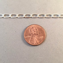 Load image into Gallery viewer, CHARM BRACELET Light Flat Long Oval Lobster Clasp .925 Sterling Silver Starter 4 x 8 mm Link 7"- 9" CB12