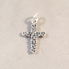 Load image into Gallery viewer, FLORAL CROSS .925 Sterling Silver Charm Pendant Faith Religion CE15