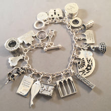 Load image into Gallery viewer, ANDALUSIA MEMORIES .925 Sterling Silver Travel Souvenir Charm Bracelet Seville, Granada, Cordoba, Ronda and More!