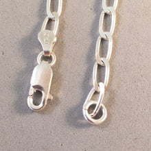 Load image into Gallery viewer, CHARM BRACELET Light Flat Long Oval Lobster Clasp .925 Sterling Silver Starter 4 x 8 mm Link 7"- 9" CB12