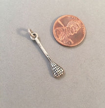 Load image into Gallery viewer, Sale! LACROSSE STICK .925 Sterling Silver 3-D Charm Pendant Equipment Field Box Intercross Player SL82L