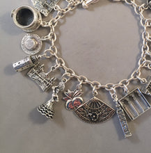 Load image into Gallery viewer, ANDALUSIA MEMORIES .925 Sterling Silver Travel Souvenir Charm Bracelet Seville, Granada, Cordoba, Ronda and More!