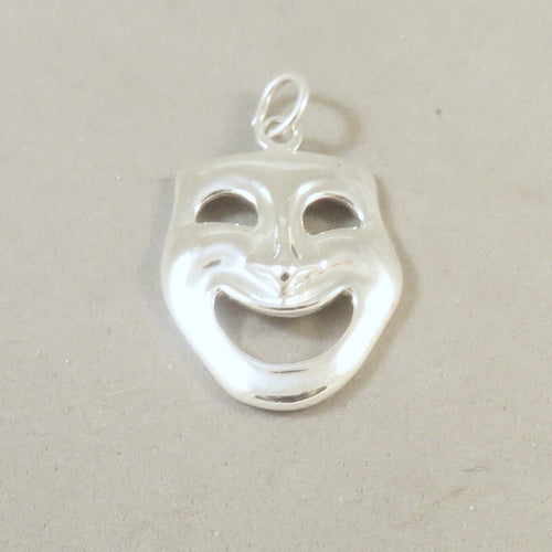 Sale! COMEDY MASK .925 Sterling Silver Charm Pendant Mardi Gras New Orleans SL05Q