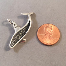 Load image into Gallery viewer, Sale! KILLER WHALE Large .925 Sterling Silver 3-D Charm Pendant Orca Nautical Sea Life Ocean SL28N