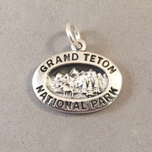 Load image into Gallery viewer, GRAND TETON National Park .925 Sterling Silver Charm Pendant Wyoming Moose Souvenir NP12