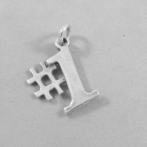 Sale! #1 .925 Sterling Silver Charm Pendant Winner First Place Number One SL38J