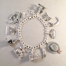 Load image into Gallery viewer, VENICE MEMORIES .925 Sterling Silver Travel Souvenir Charm Bracelet Italy Rialto Bridge, Gondola, St Marks, Doge&#39;s Palace &amp; More!