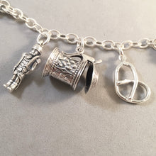 Load image into Gallery viewer, BERLIN MEMORIES .925 Sterling Silver Travel Souvenir Charm Bracelet Brandenburg Gate Freedom Bell Kaiser Wilhelm and More!