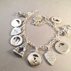 MIGHTY 5 UTAH .925 Sterling Silver Travel Souvenir Charm Bracelet Zion, Bryce, Capitol Reef, Canyonlands, Arches BRM5