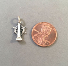 Load image into Gallery viewer, HELM - CAPTAINS WHEEL .925 Sterling Silver 3-D Charm Pendant Sailing Boating Boat Sailboat BV08