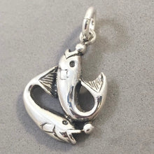 Load image into Gallery viewer, Sale! FISH SWIMMING PAIR .925 Sterling Silver Charm Pendant SL77C