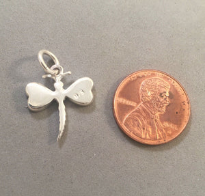Sale! DRAGONFLY Mother of Pearl WIngs .925 Sterling Silver Charm Pendant Garden Insect SL16F