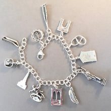 Load image into Gallery viewer, NEW YORK CITY MEMORIES .925 Sterling Silver Travel Souvenir Charm Bracelet Statue of Liberty Rockefeller Empire State and More!