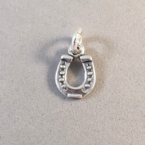 HORSESHOE .925 Sterling Silver Charm Pendant Equestrian Tack Horse Shoe CC13