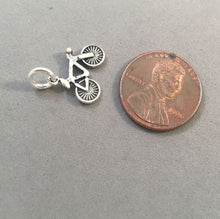 Load image into Gallery viewer, Sale! BICYCLE Small .925 Sterling Silver 3-D Charm Pendant Trail City Tour Bike Ten Speed Mountain Racing SL82C